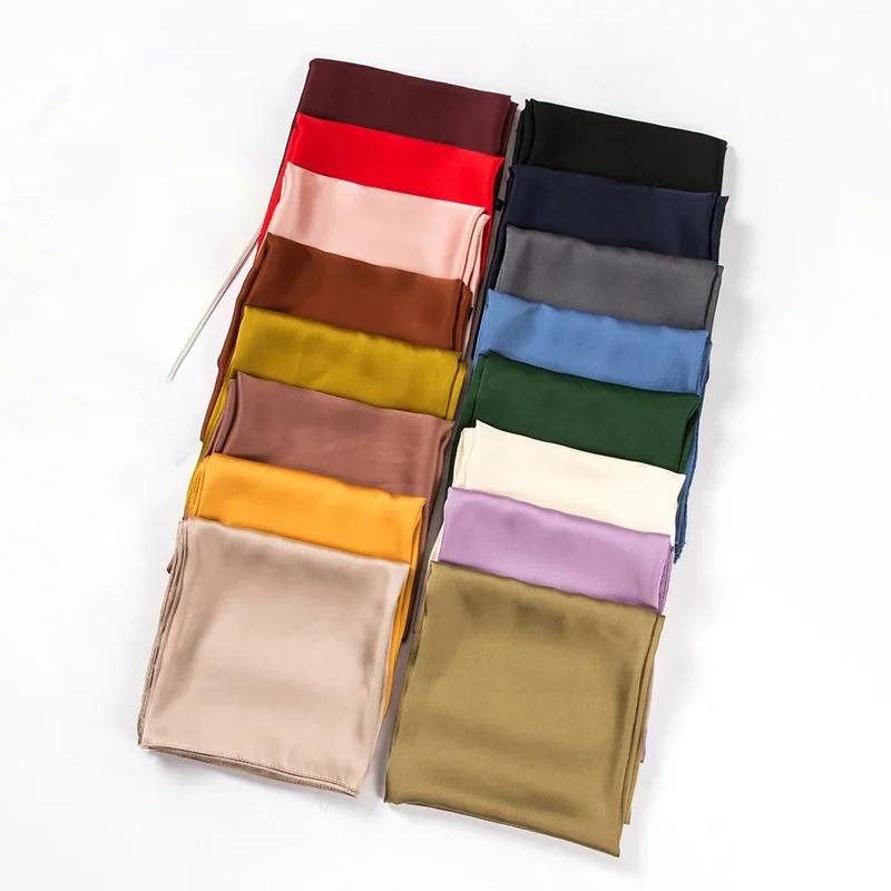 Satynowy szalik damski 70 cm,  – Ascot Neck Scarf recenzja i cena