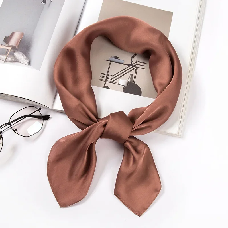 Satynowy szalik damski 70 cm,  – Ascot Neck Scarf recenzja i cena
