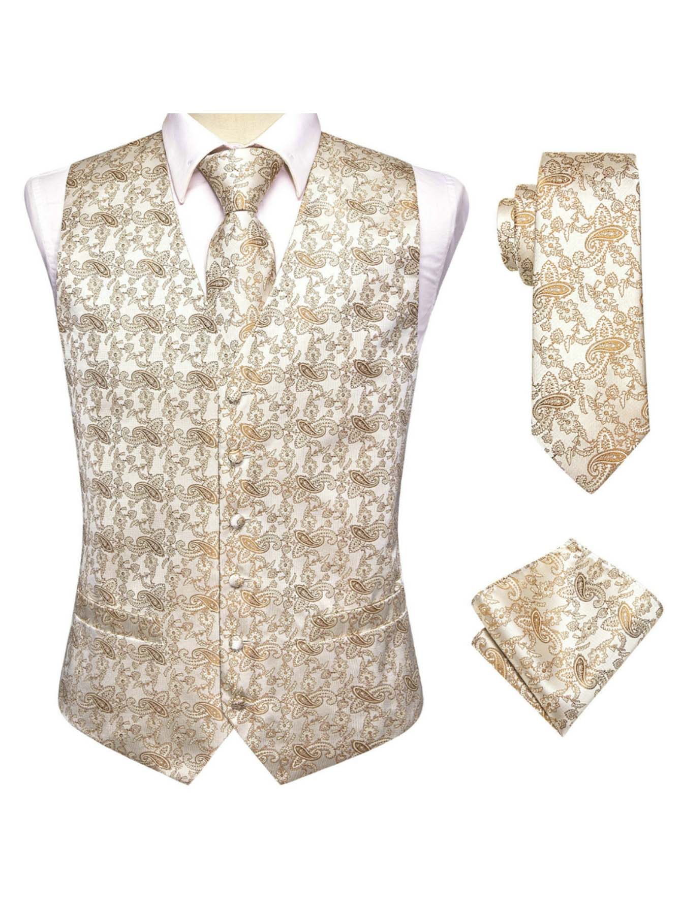Męski garnitur trzyczęściowy w – Pocket Square Set recenzja i cena